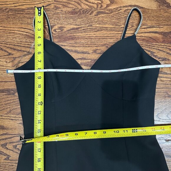 NWT Black Dress Cocktail Sweetheart Neckline Spaghetti Strap Bedazzled Size S - Picture 13 of 15